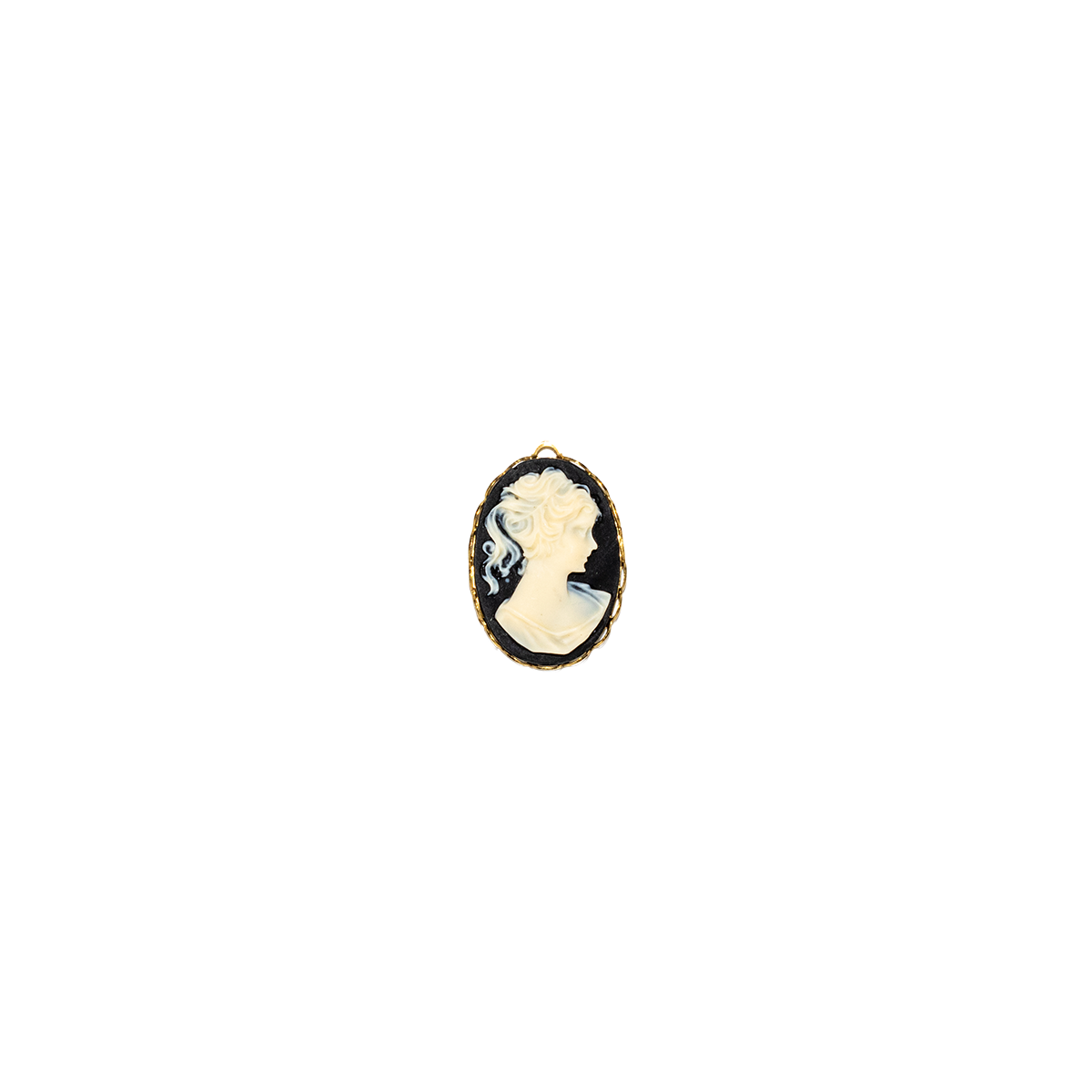 Black Resin Cameo Charm