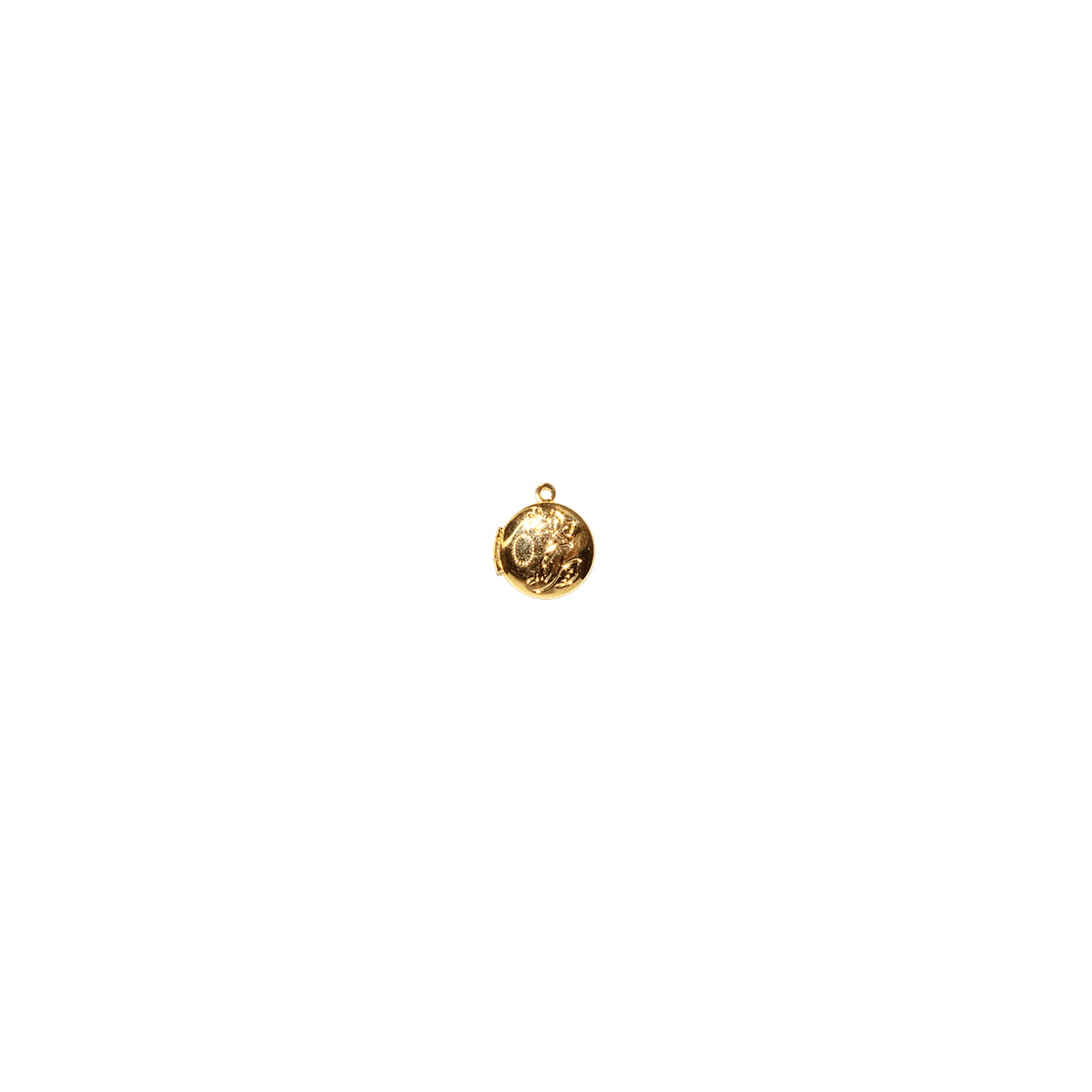 Embossed Floral Gold-Plated Locket Charm