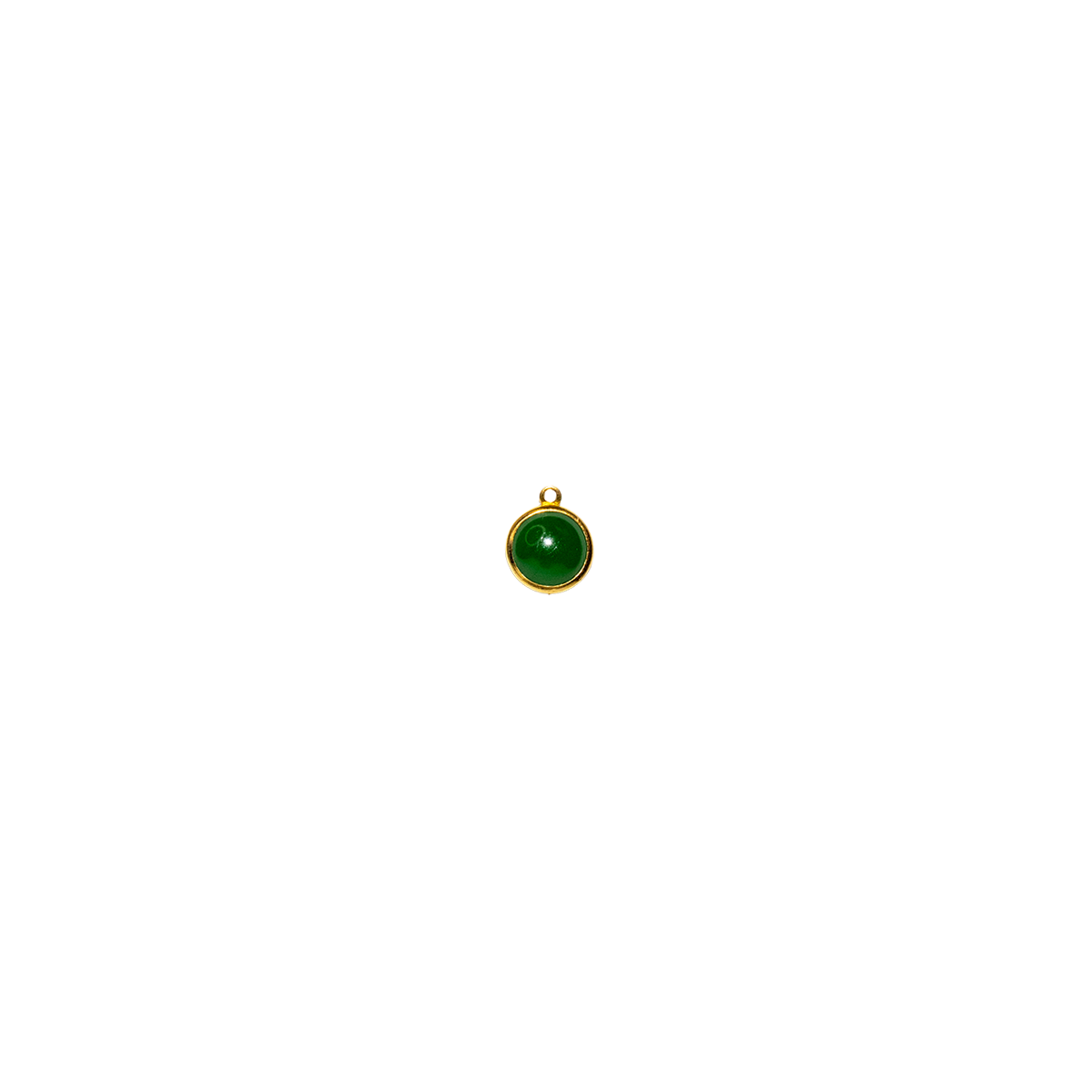 Vintage Green Resin Cabochon Charm