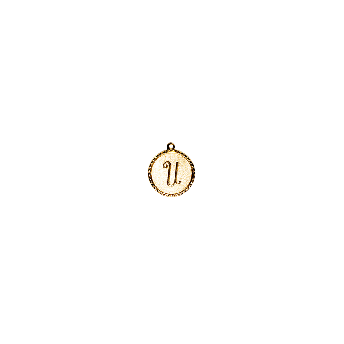 U Gold Initial Letter Charm