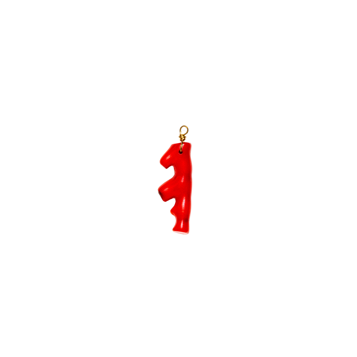 Wire-Wrapped Genuine Coral Branch Charm