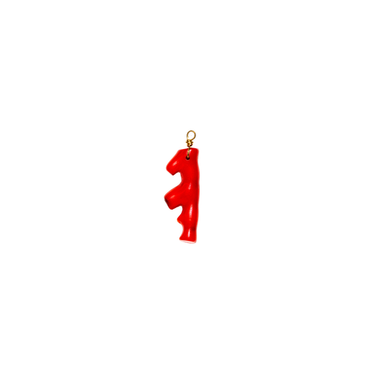 Wire-Wrapped Genuine Coral Branch Charm