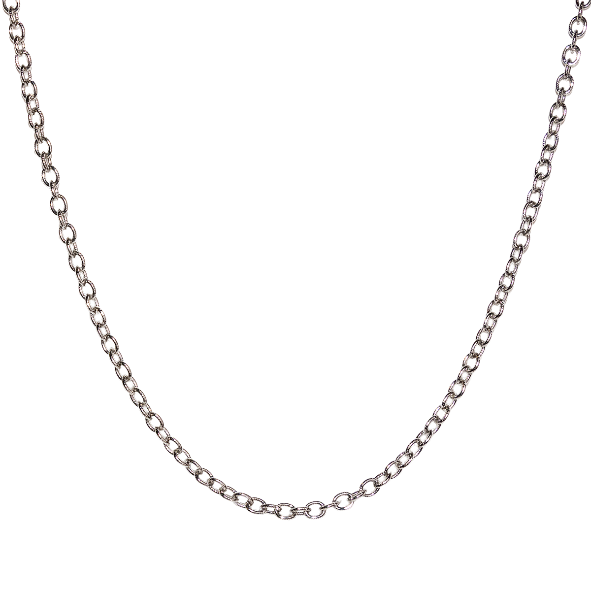Textured Silver Cable Chain