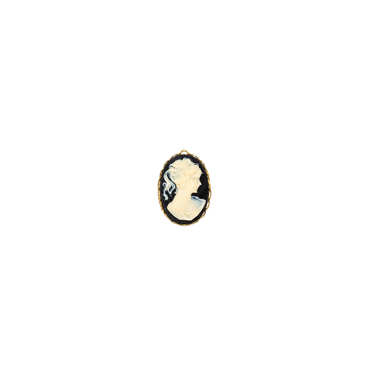 Black Resin Cameo Charm