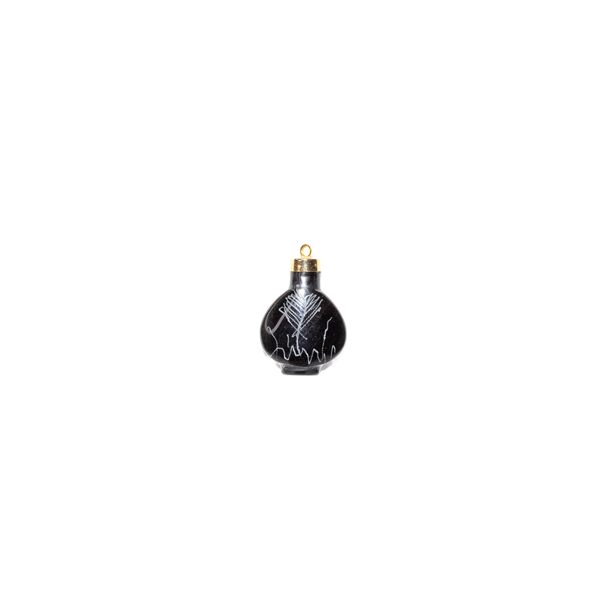 Vintage Korean Carved Onyx Bottle Charm