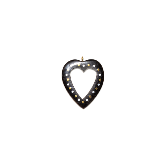 Horn Heart Charm-Open
