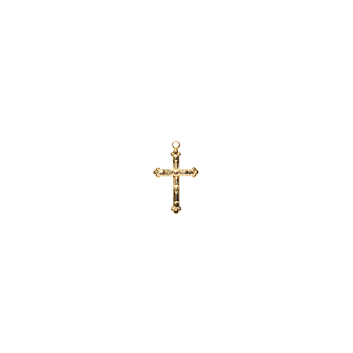 Gold Textured Cross Charm