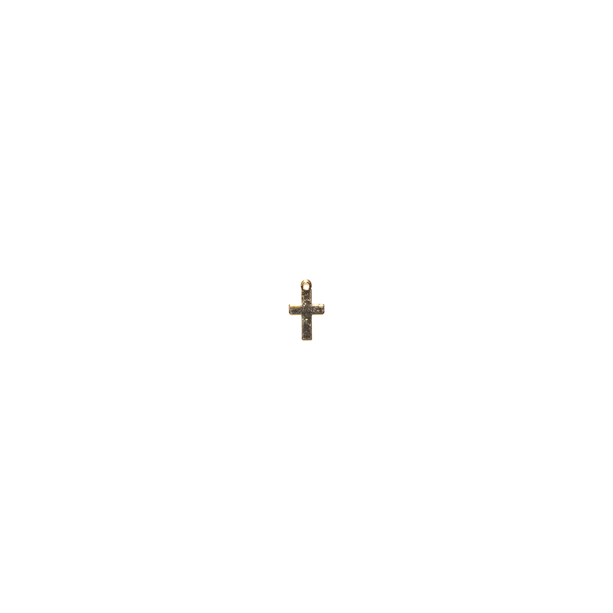 Tiny Polished Gold Cross Charm