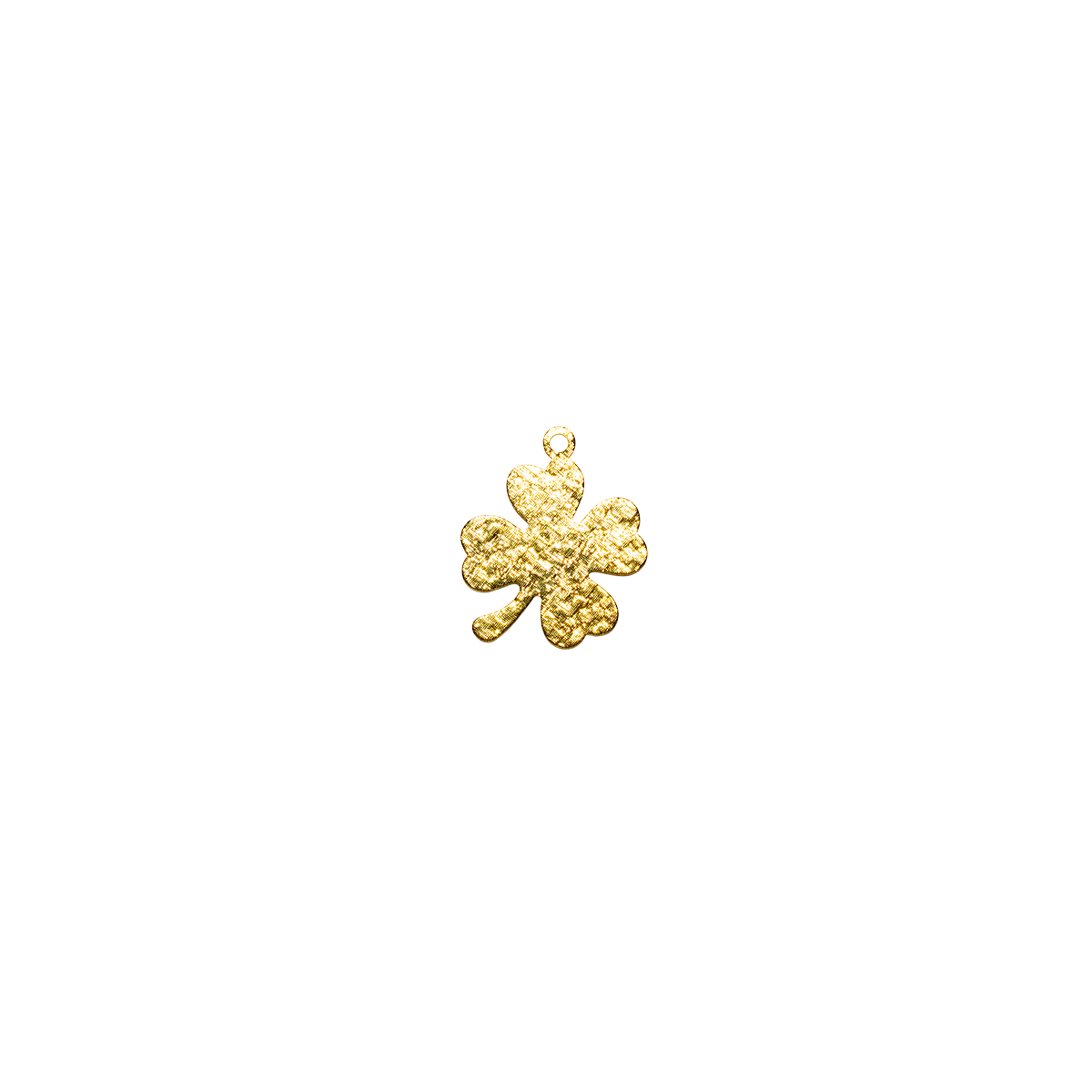 Textured Four-Leaf Clover Charm