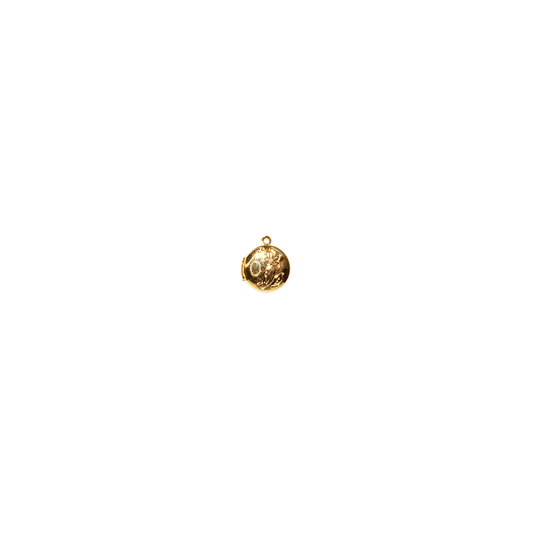 Embossed Floral Gold-Plated Locket Charm