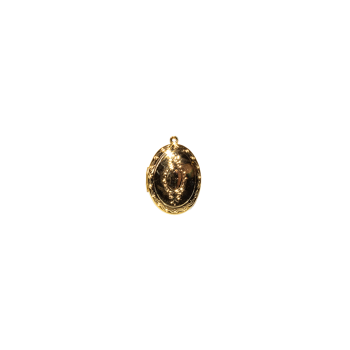 Ornate Oval Gold-Plated Locket Charm