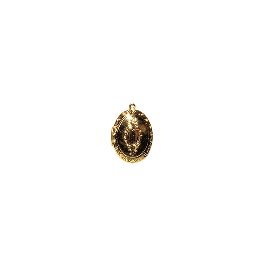 Ornate Oval Gold-Plated Locket Charm