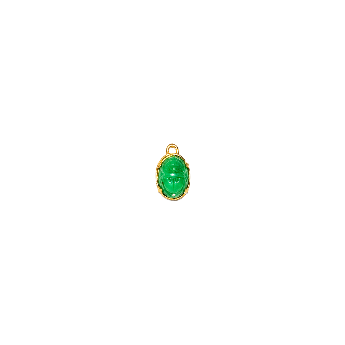 Vintage Green Resin Scarab Charm