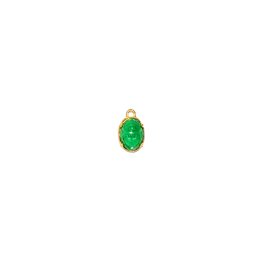 Vintage Green Resin Scarab Charm