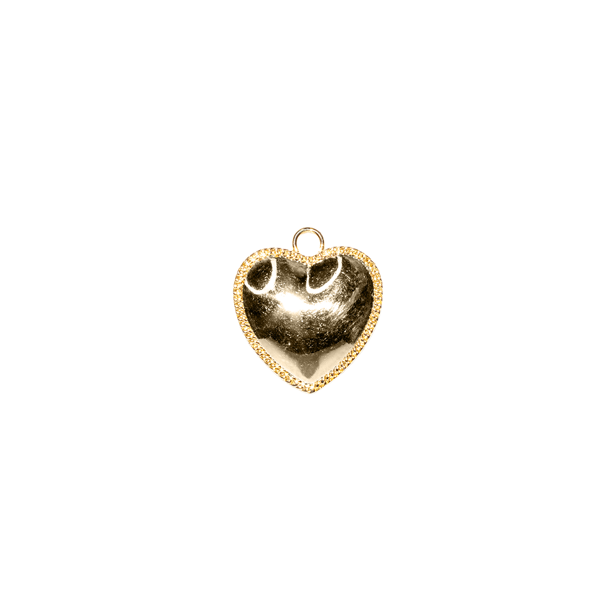 Cast Heart Charm with Textured Border