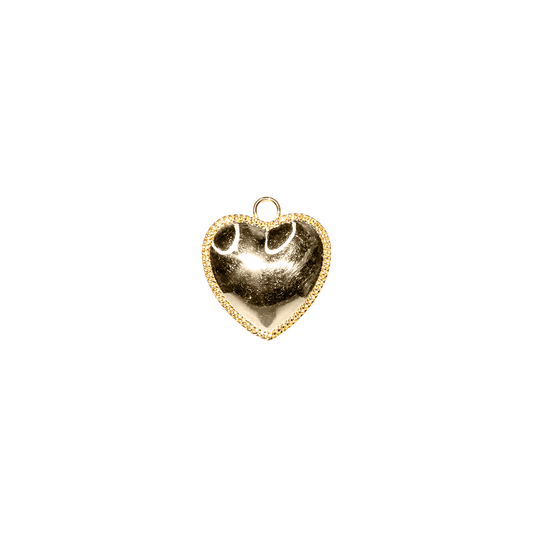 Cast Heart Charm with Textured Border