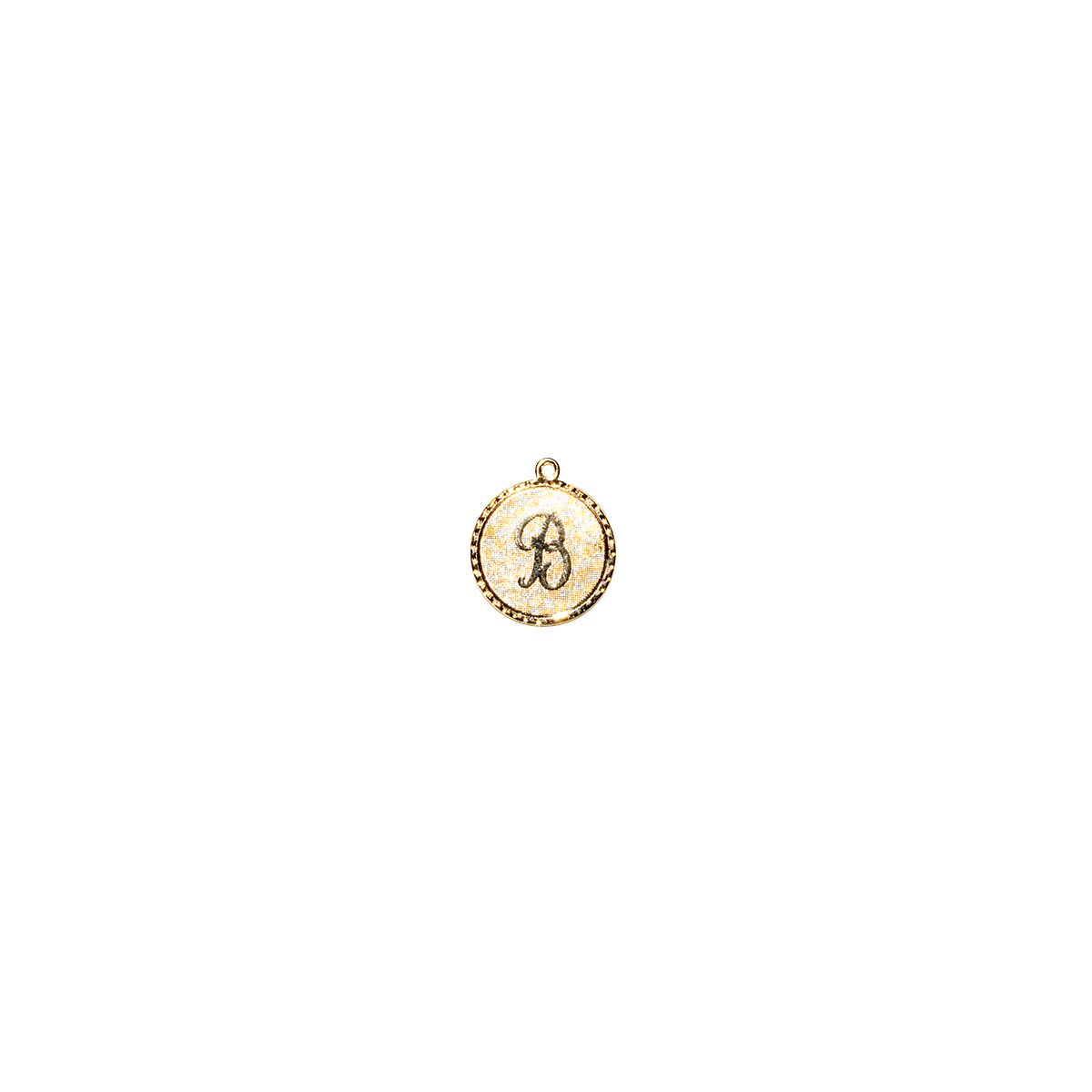 B Gold Initial Letter Charm
