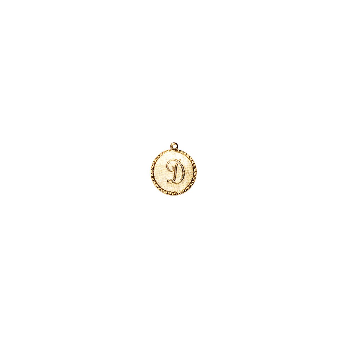 D Gold Initial Letter Charm