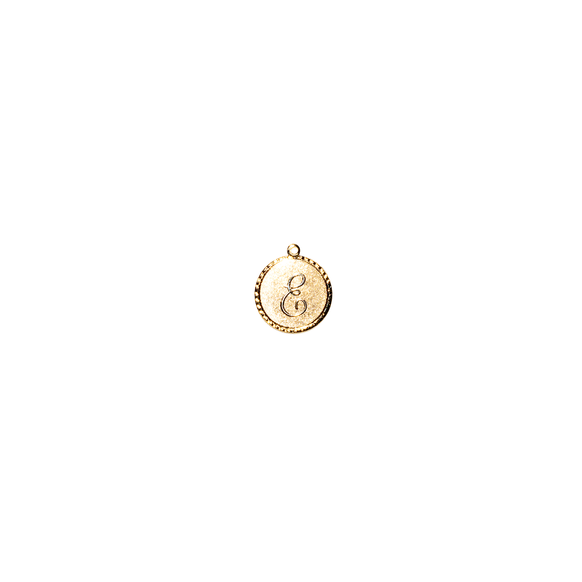 E Gold Initial Letter Charm