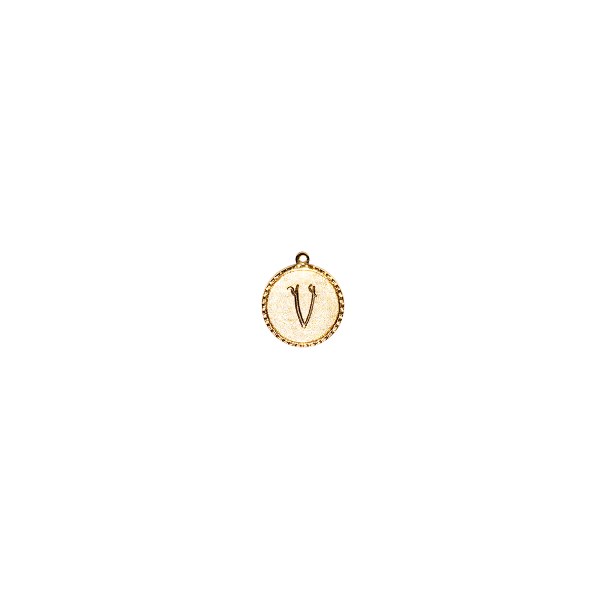 V Gold Initial Letter Charm