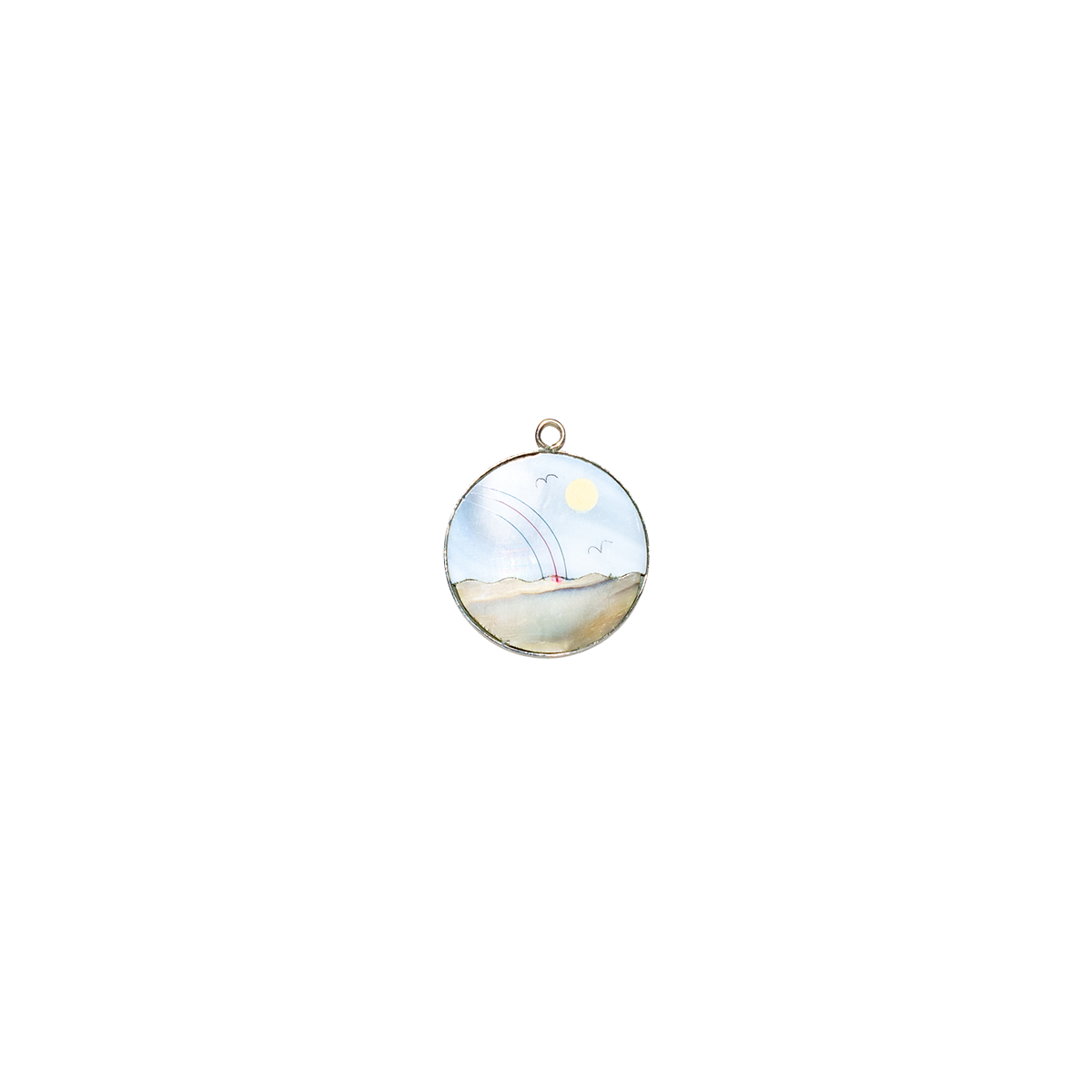 Hand-Carved Mother-of-Pearl Landscape Charm