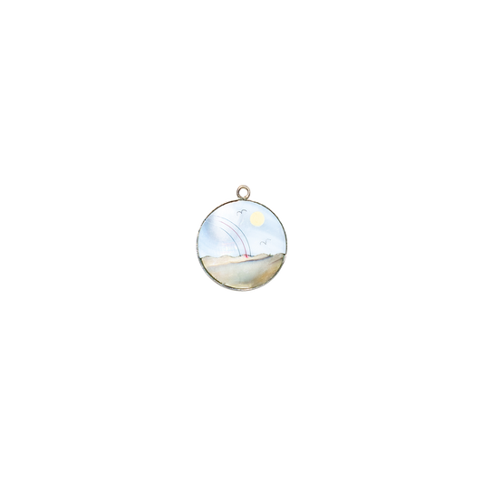 Hand-Carved Mother-of-Pearl Landscape Charm