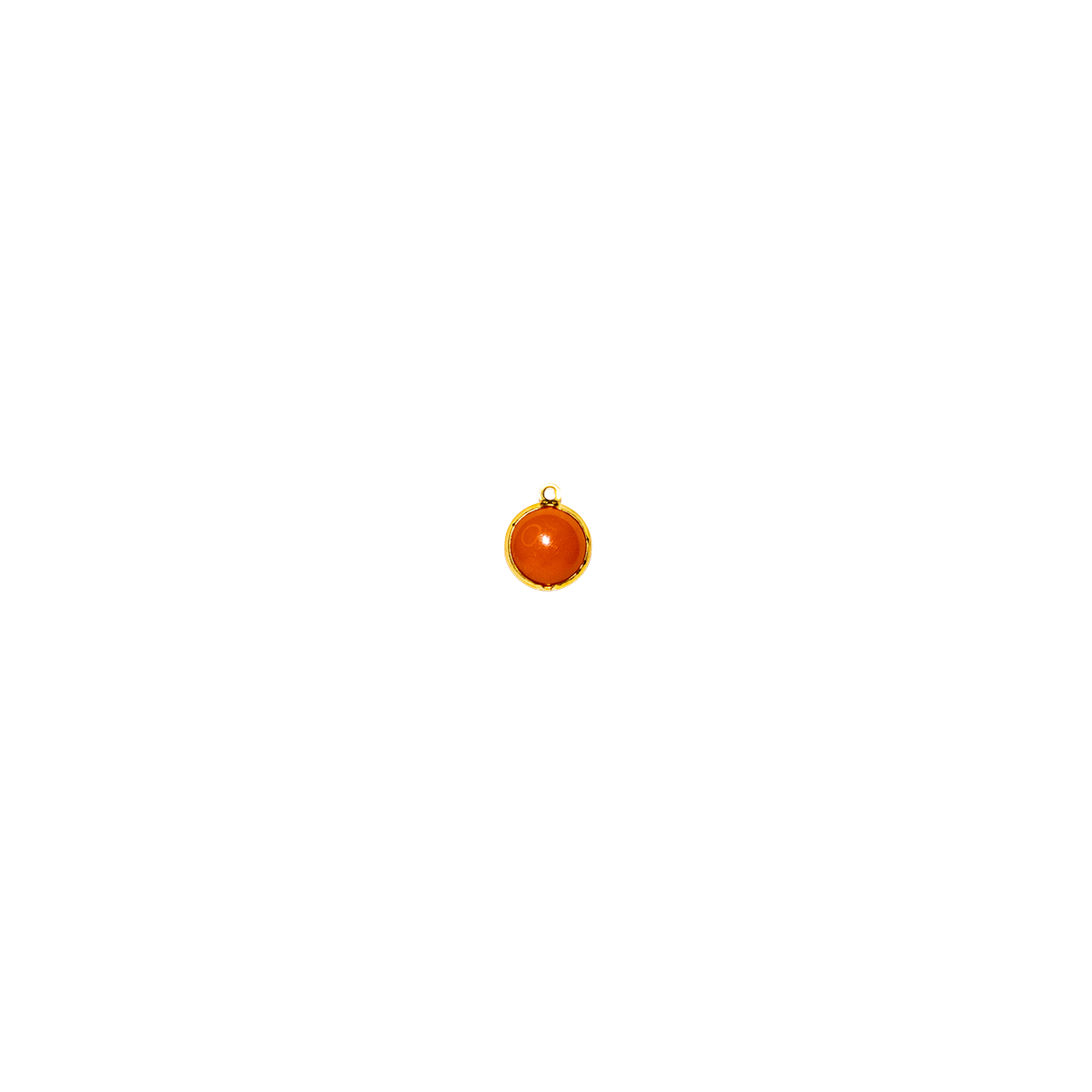 Vintage Orange Resin Cabochon Charm