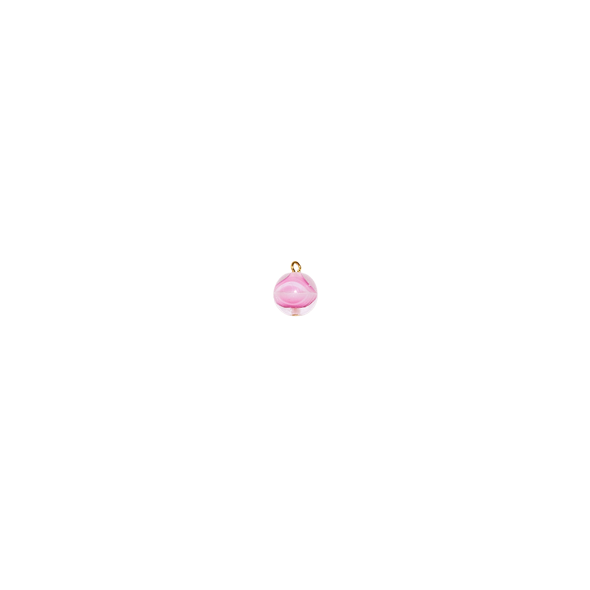 Vintage Pink Swirled Glass Charm