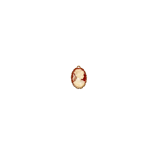 Vintage Red/Coral Resin Cameo Charm