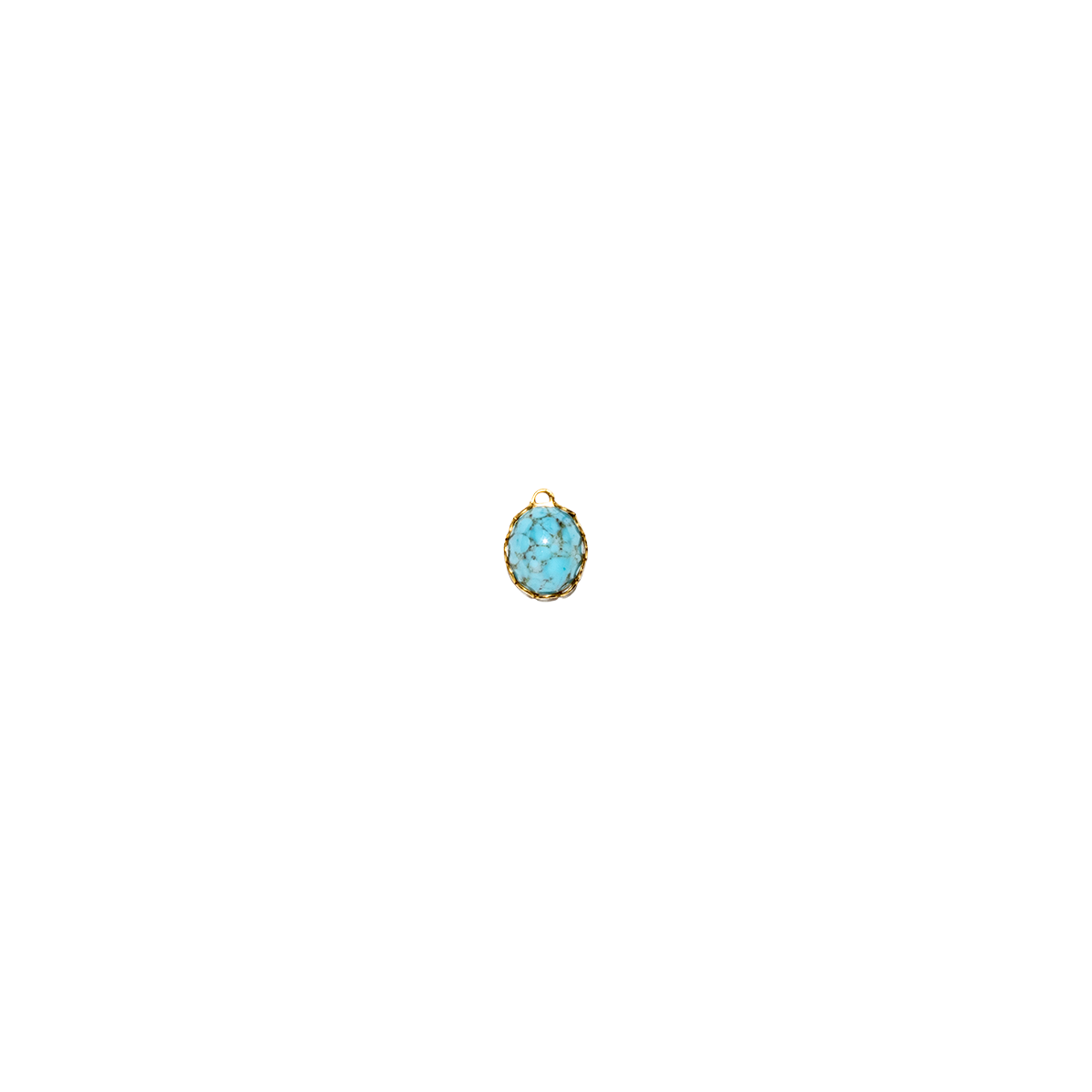 Vintage German Turquoise Matrix Glass Charm