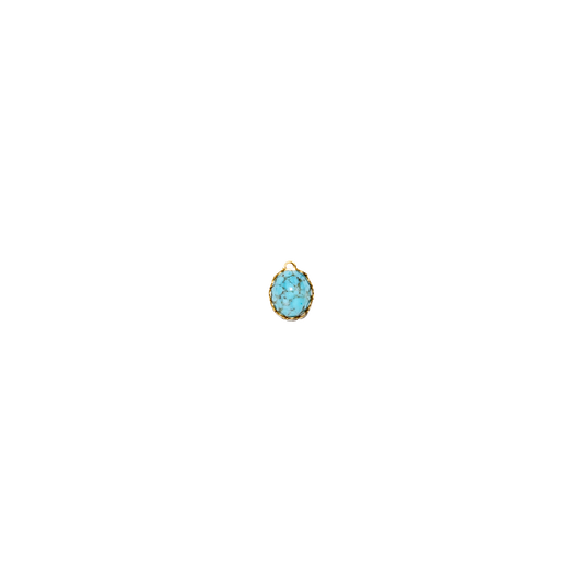 Vintage German Turquoise Matrix Glass Charm
