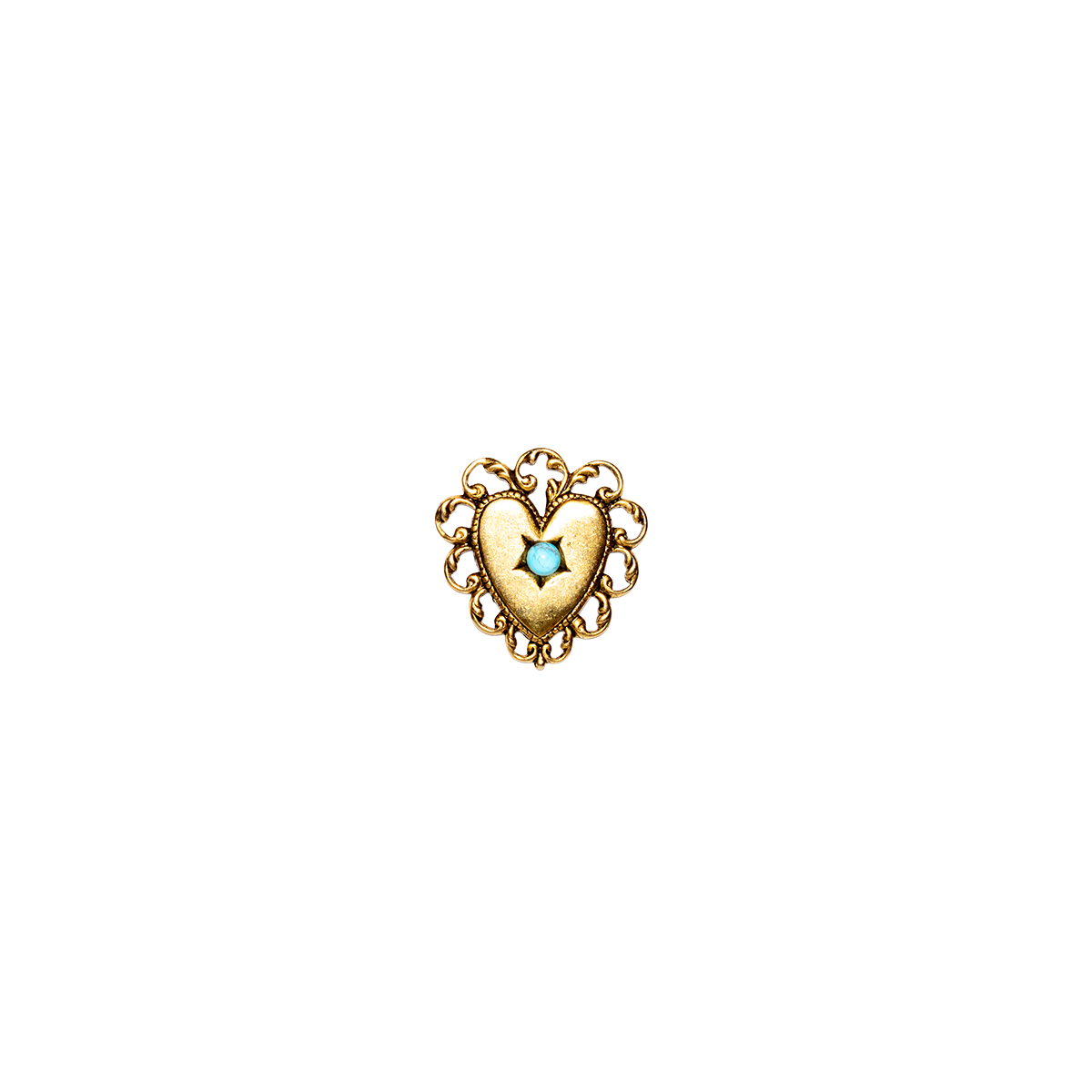 Turquoise Filigree Heart Charm